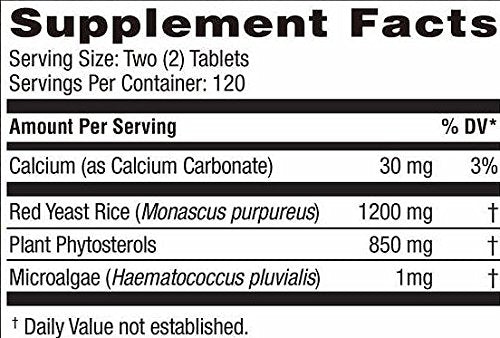 Weider Red Yeast Rice Plus with Phytosterols 1200 mg per 2 Tablets, 240 Tablets