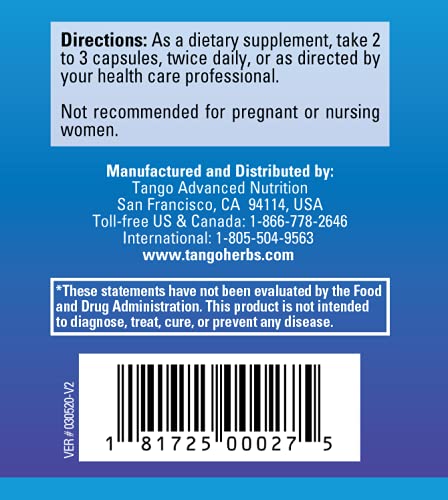 Tango ProstaPhase Natural Herbal Prostate Support Supplement for Prostate and Urinary Tract Health, 120 Capsules