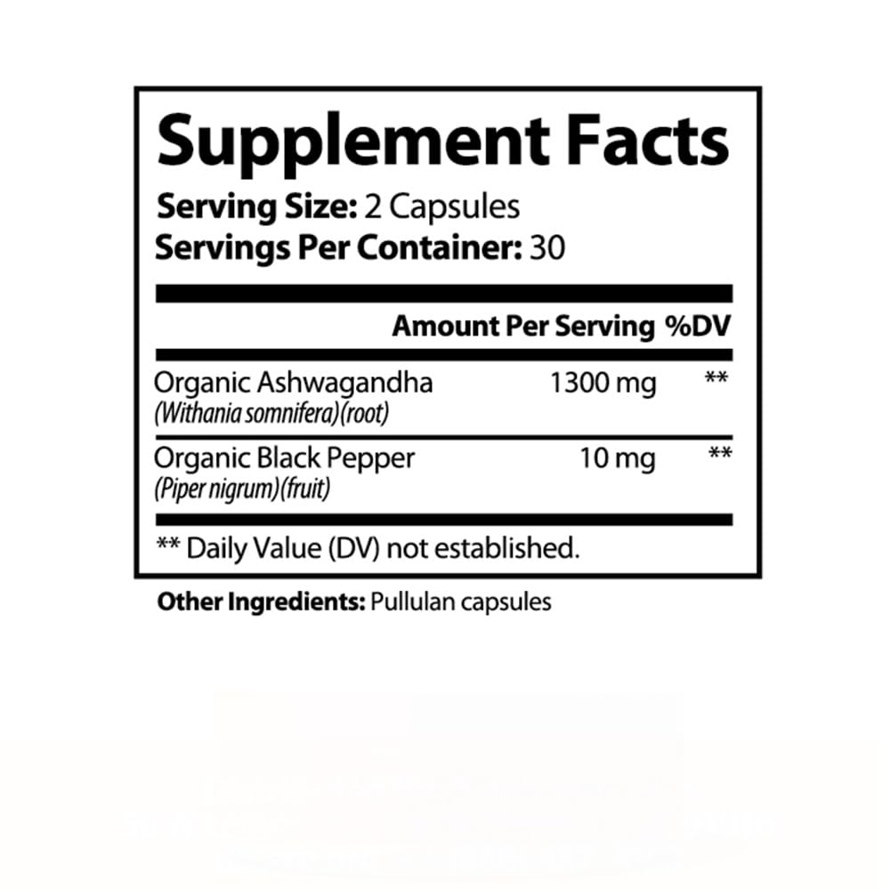 PureNature Plus Ashwagandha with Black Pepper Extract Capsule, 60 Count