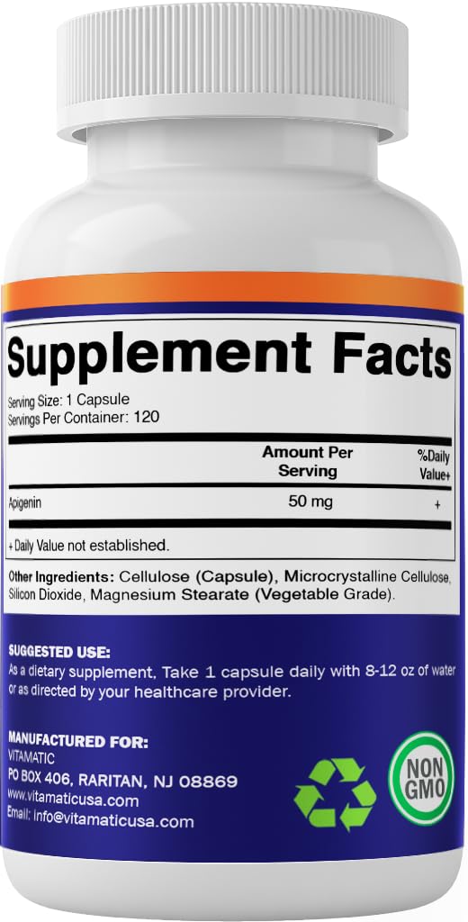 Vitamatic Apigenin 50mg Capsules 240 Count