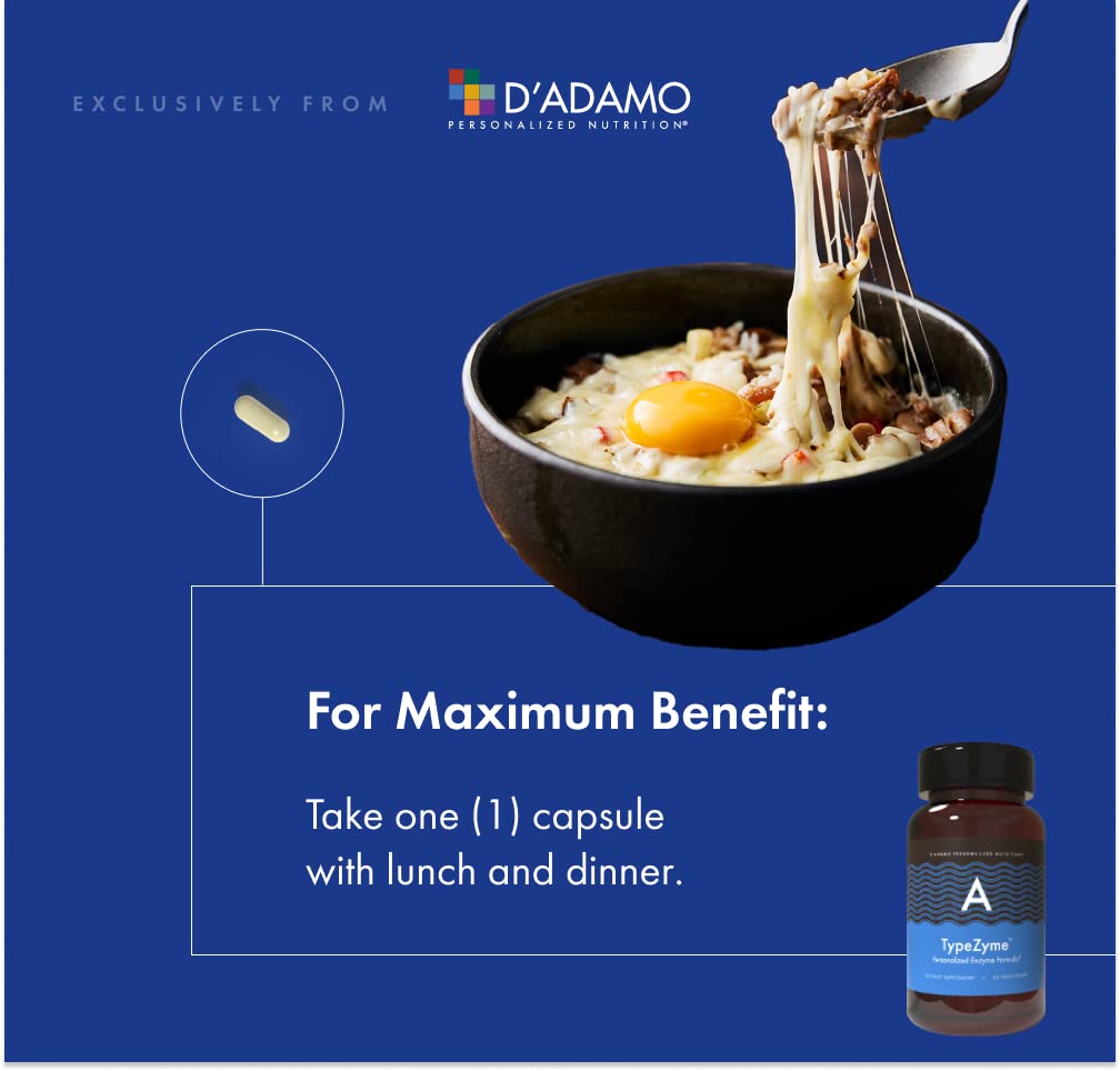 D'Adamo Personalized Nutrition TypeZyme Digestive Enzyme Blood Type A 60 Capsules