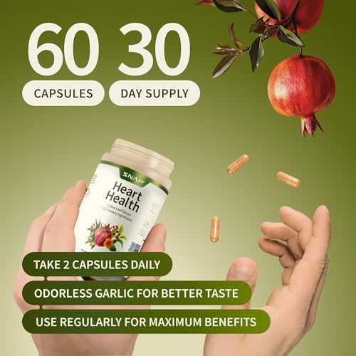 Snap Supplements Cholesterol Health + Heart Health Bundle Vegetarian Capsules, 150 Capsules