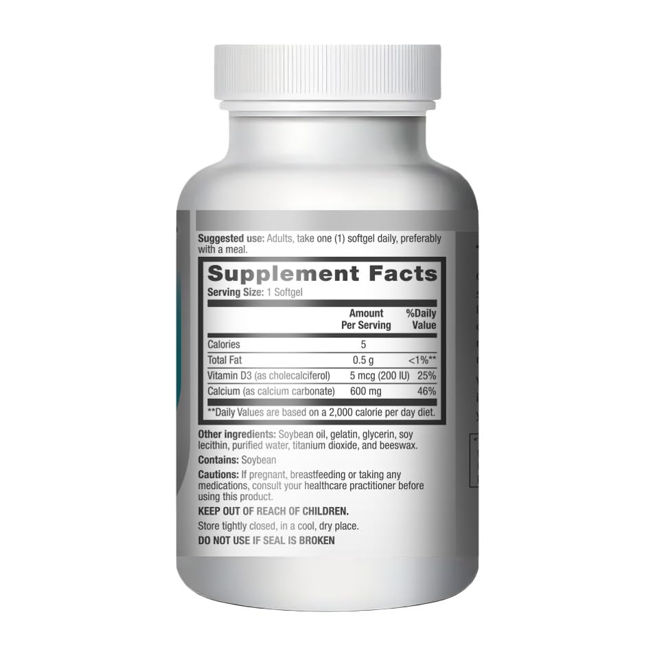 NutraA2Z Emulsified Calcium 600mg per Serving Softgel, 100 Softgels