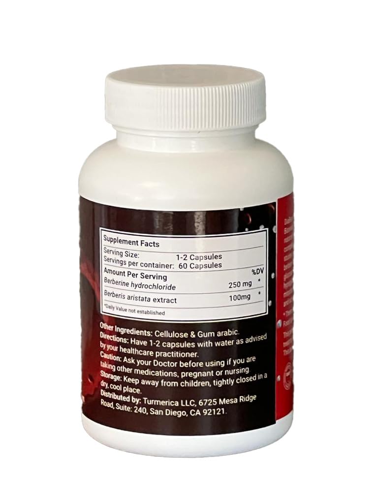 Metacure Berberine+500mg Capsule, 60 Count