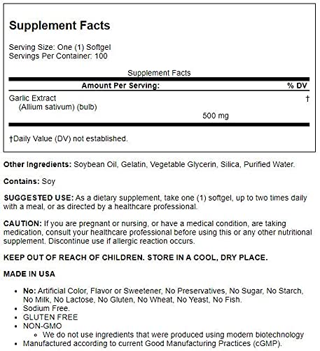 Olympian Labs Odorless Garlic Softgels, 100