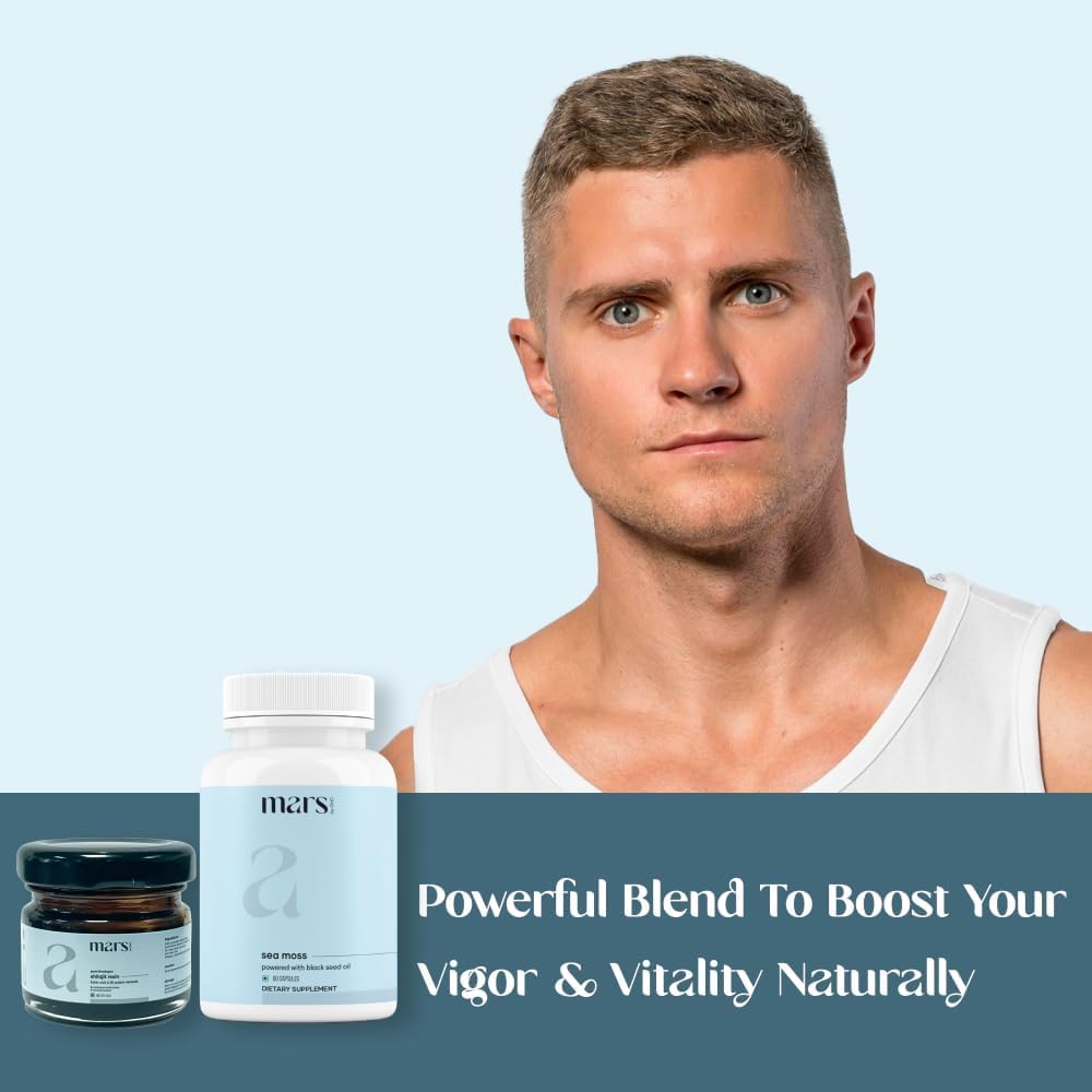 Mars by GHC Vitalitybooster Combo: Shilajit Resin & Sea Moss Capsules, 2 Count