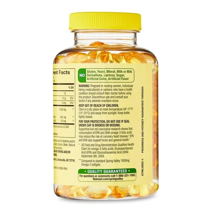 UNION SHOP USA Omega-3 Mini from Fish Oil 1000 mg Softgels 120 Count