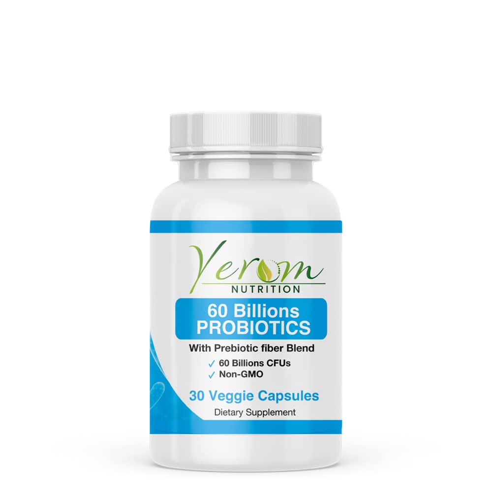 Yerom Nutrition 60 Billion Probiotics, 30 Capsules
