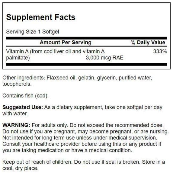 Swanson Vitamin A Softgels 500