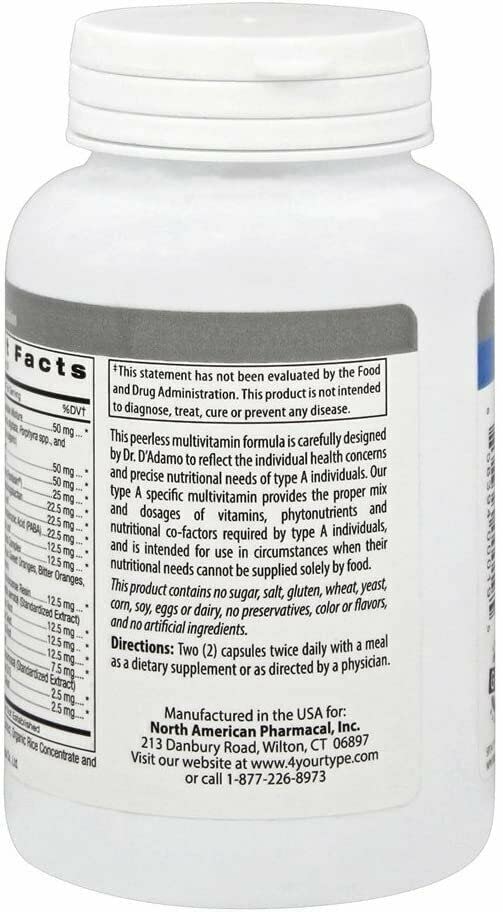 D'Adamo Personalized Nutrition Polyvite Pro Multi-Vitamin (Type A) Capsule 1