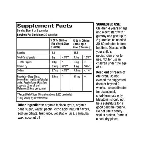 Unisom Simple Slumbers Kids Drug-Free Sleep Aid Gummies 30 Count