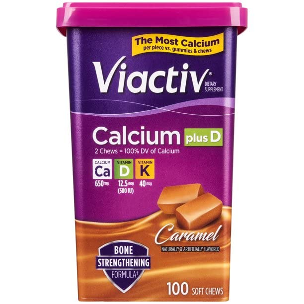 Viactiv Max Formula Calcium + Vitamin D3 Supplement for Bone Health Soft Chews, 500 Count