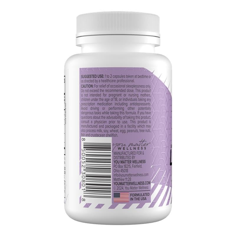 You Matter Wellness Lights Out Natural Sleep Aid with Melatonin, Magnesium & GABA – Capsule, 60 Count