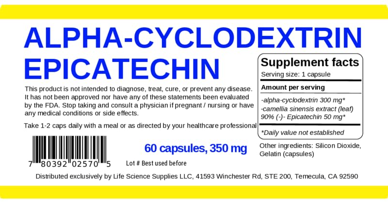 Albochemicals Alpha-Cyclodextrin - Epicatechin, 350 mg, Capsules 60