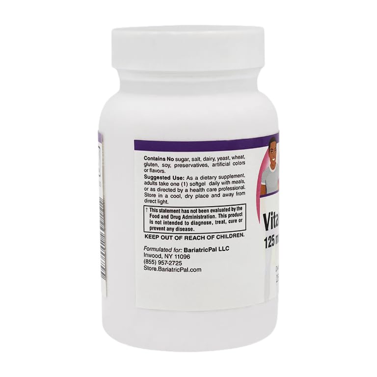 BariatricPal Vitamin D-3 125mcg (5000 IU) Easy Swallow Vegetarian Softgels 250 Count