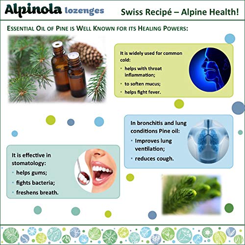 Alpinola Lozenge Menthol, 20 Herbs and Vitamin C, Sugar Free Stevia, 17 Count