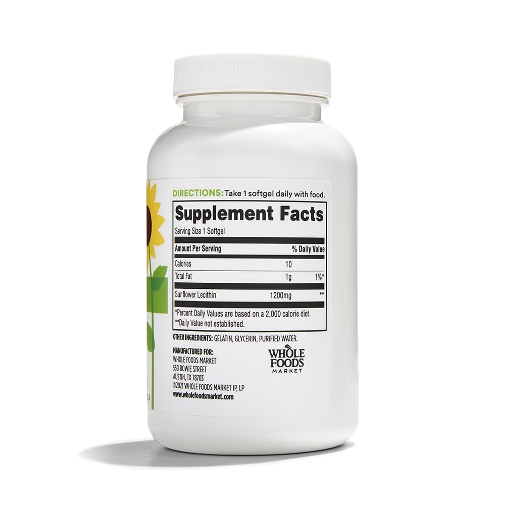365 by Whole Foods Market Sunflower Lecithin Softgels, 90 Count
