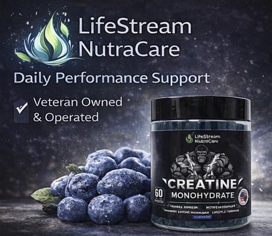 Generic Strength & Performance Gummies – Creatine Monohydrate for Muscle Growth | Vegan, Halal, Non-GMO, Blueberry Flavor, 60 Chewables