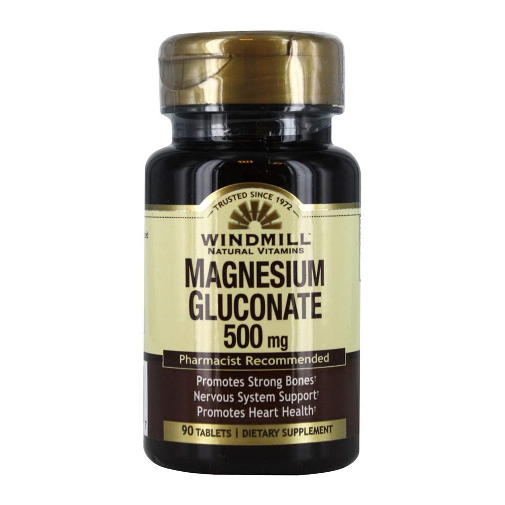 Windmill Magnesium Gluconate 500mg Tablets, 90 Count