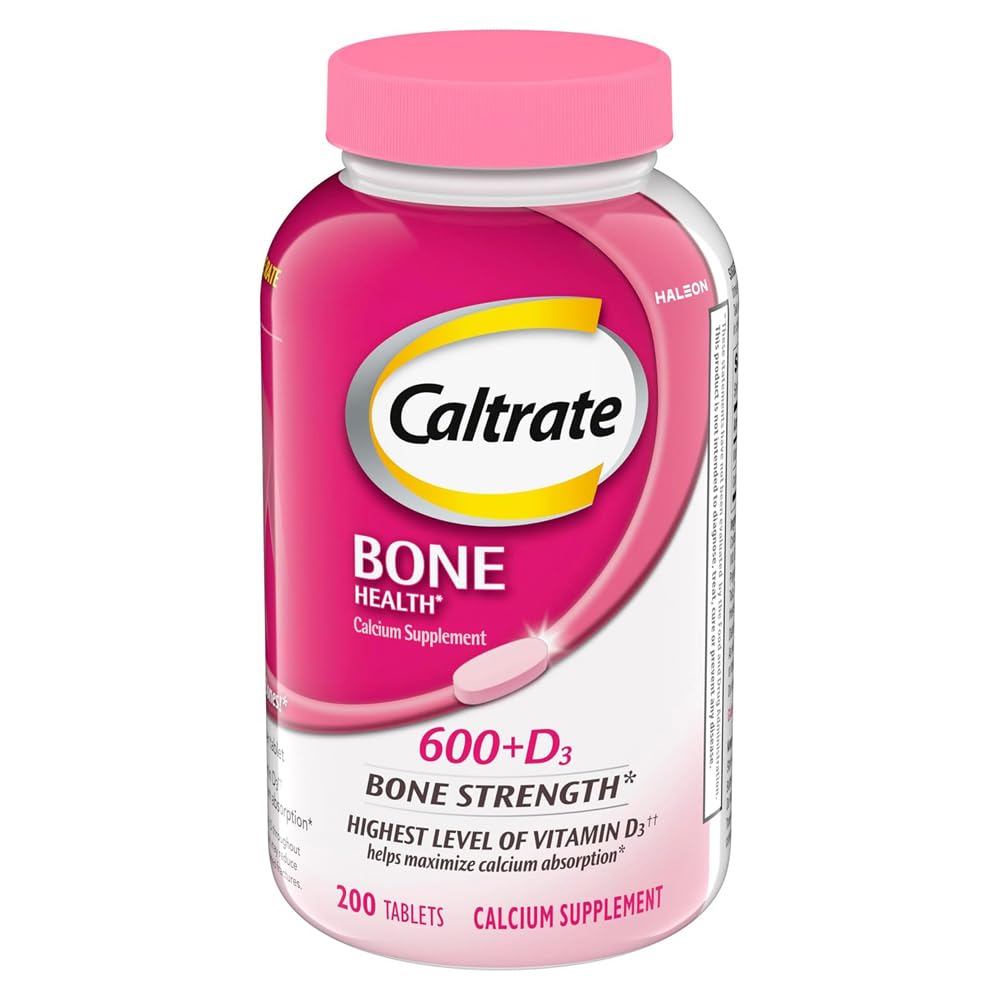 Caltrate 600 Plus D3 Calcium and Vitamin D Supplement Tablets, 200 Count