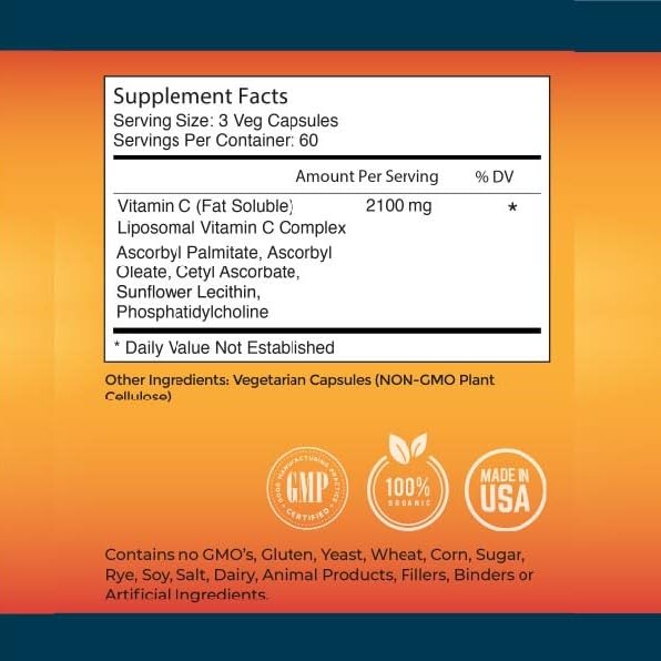 Miracles of Health Liposomal Vitamin C 2100mg Capsule 60 Count