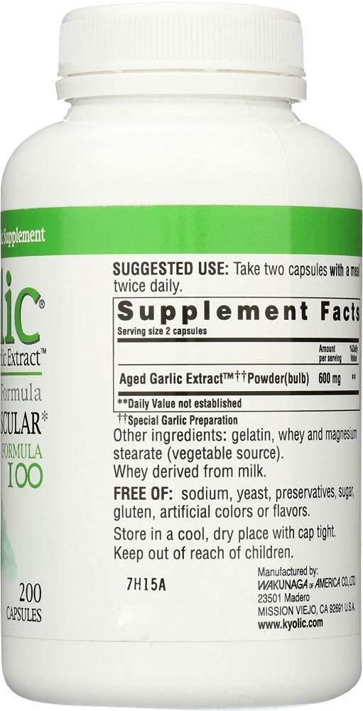 Kyolic Garlic Extract 100 Capsules, 200 Count