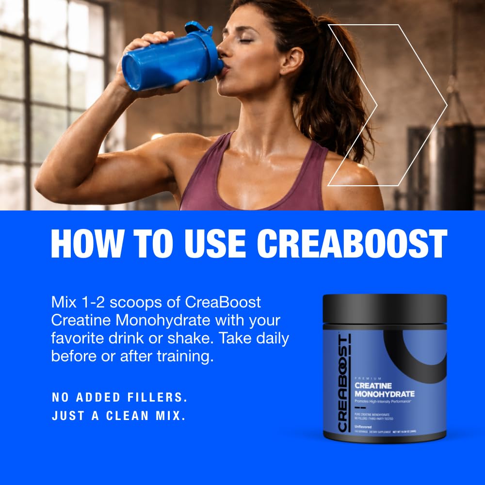 CreaBOOST Creatine Monohydrate Powder 10.58 Ounces