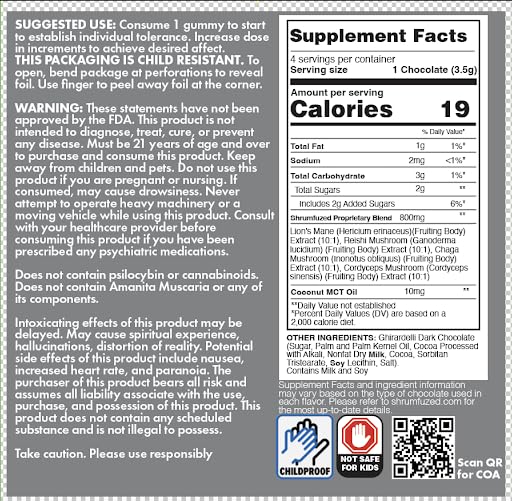 Shrumfuzed Proprietary Nootropic Gummy 3200mg, 10 Gummies