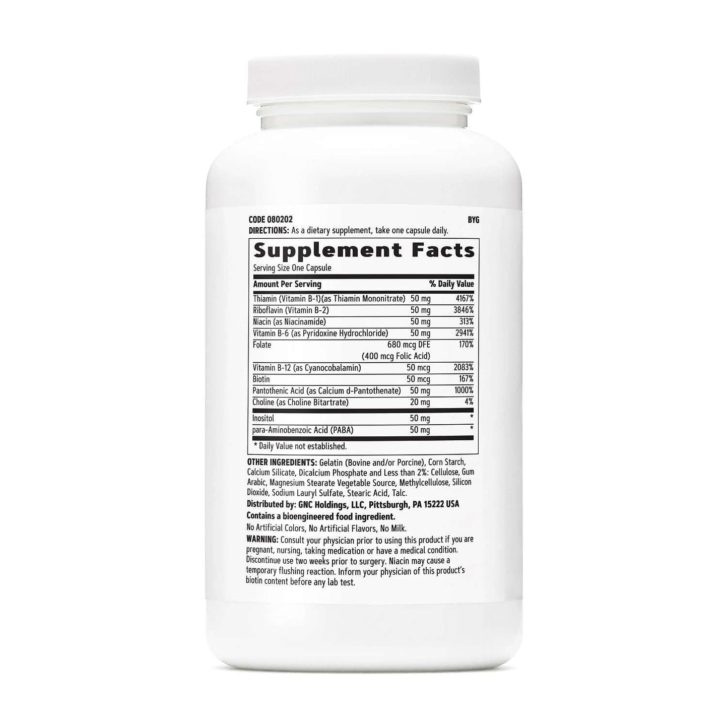GNC B-Complex 50 Capsules 180 Count
