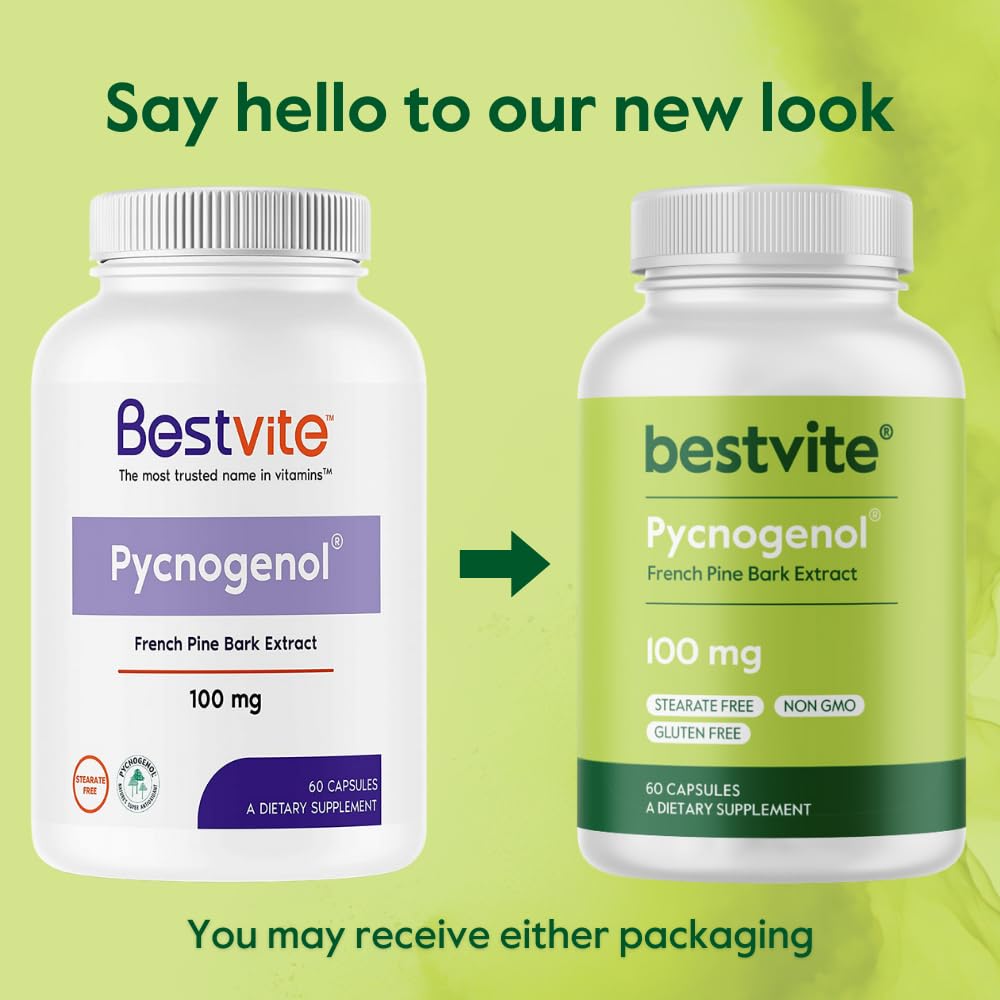 BESTVITE Pycnogenol 100mg Capsule, 60 Count