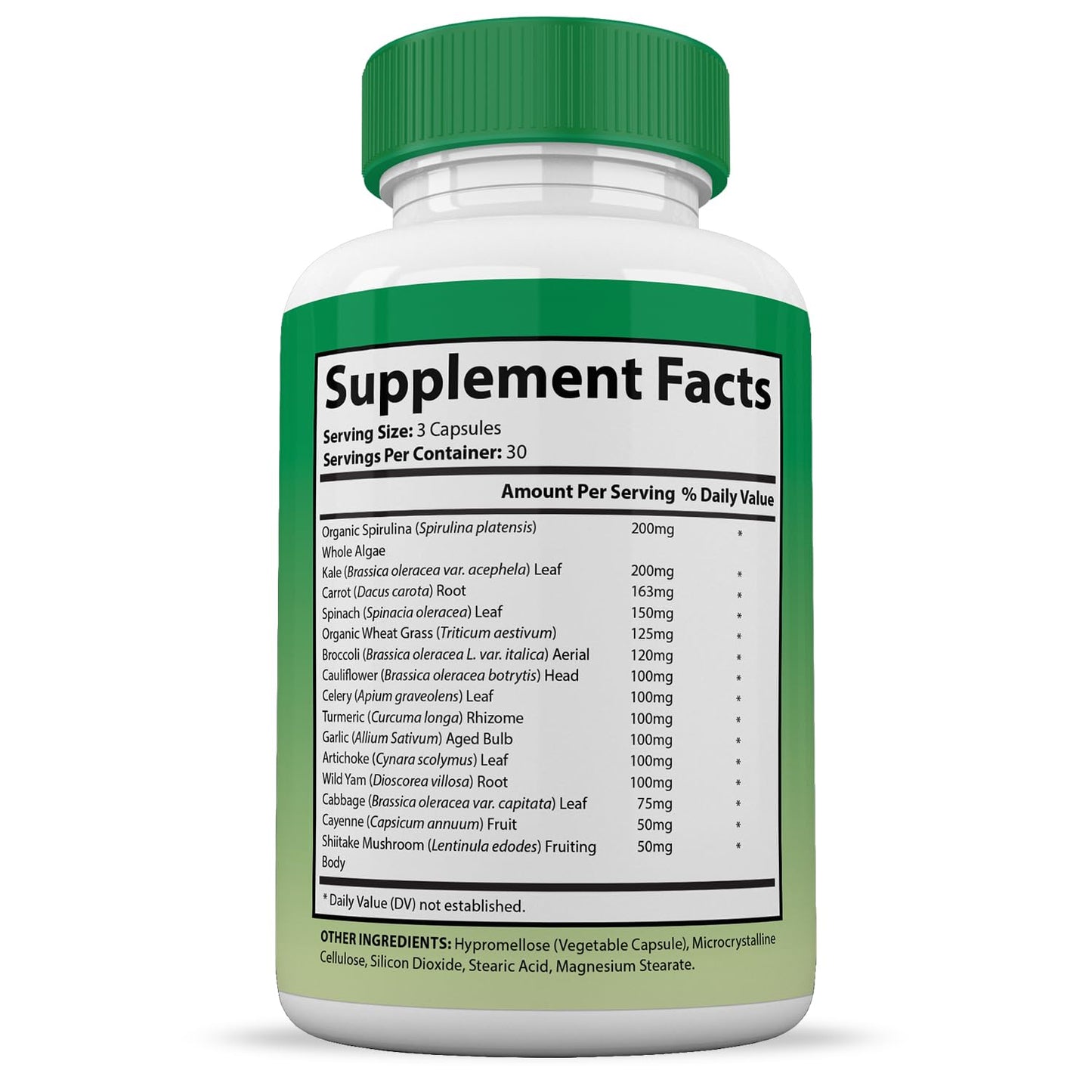 Justified Laboratories Vital Fruits and Veggies Whole Food Red & Green Superfoods Capsules, 90 Count
