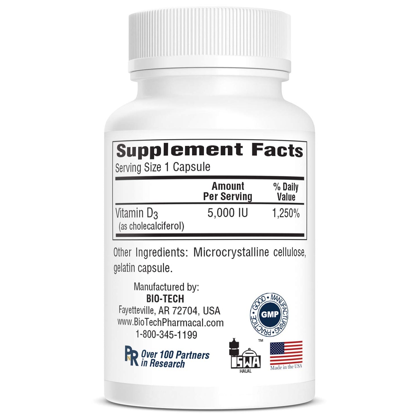 Bio-Tech Pharmacal Vitamin D3 Capsule 1 Count