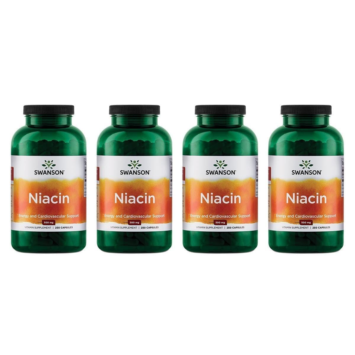 Swanson Niacin (B3) Cardio Health Support Carbohydrate Metabolism 500 Milligrams Capsules 1000 Count