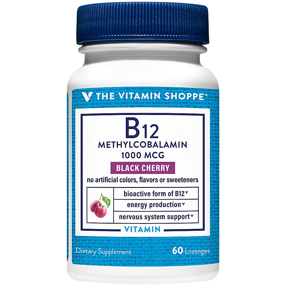 The Vitamin Shoppe Vitamin B12 Methylcobalamin 1,000mcg Lozenges, 60 Count