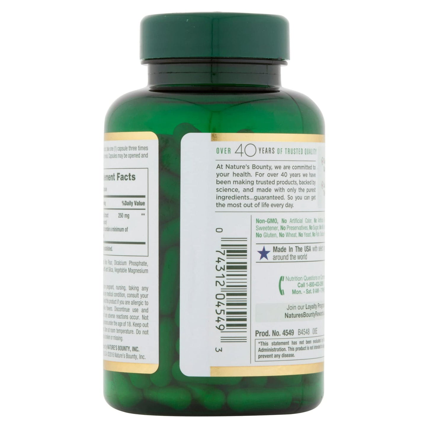 Nature's Bounty Milk Thistle 250 mg Capsules, 400 Count