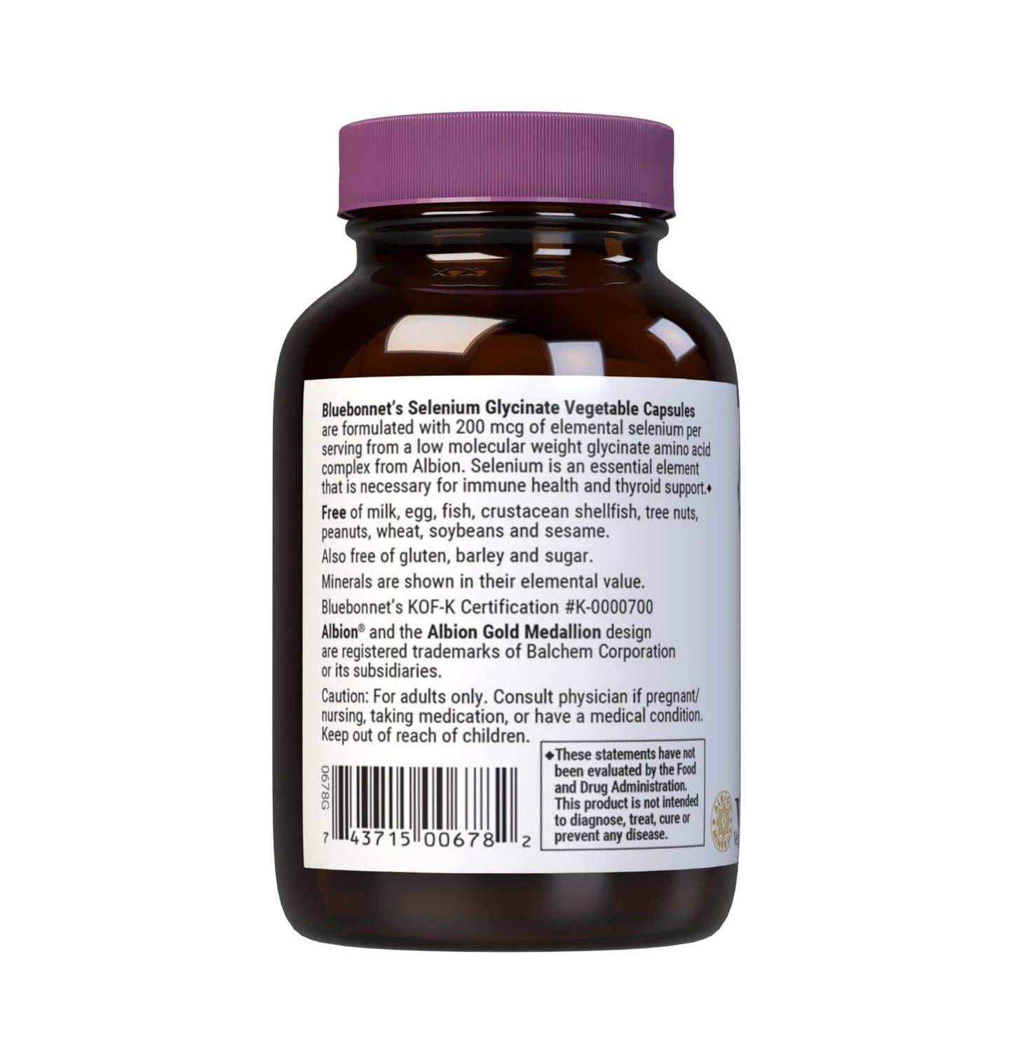 BlueBonnet Albion Selenium Glycinate Capsules 90