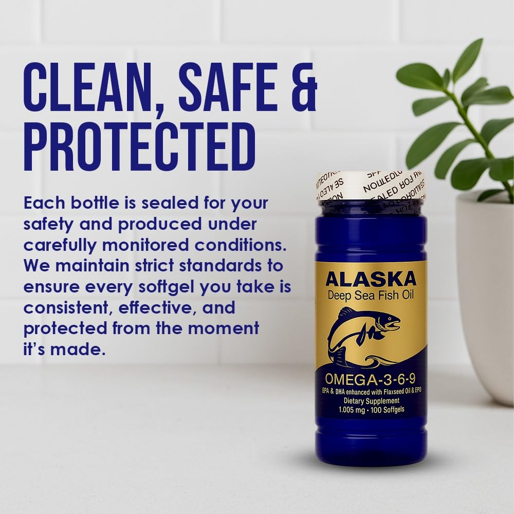 NCB NCB TECHNOLOGY Alaska Deep Sea Fish Oil Omega 3-6-9 Softgels, 100 Softgels