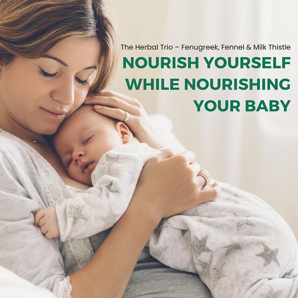 Hebhac Herbs Breastfeeding Supplement for Milk Supply Support with Fenugreek, Fennel & Milk Thistle, Capsules, 90 Capsules