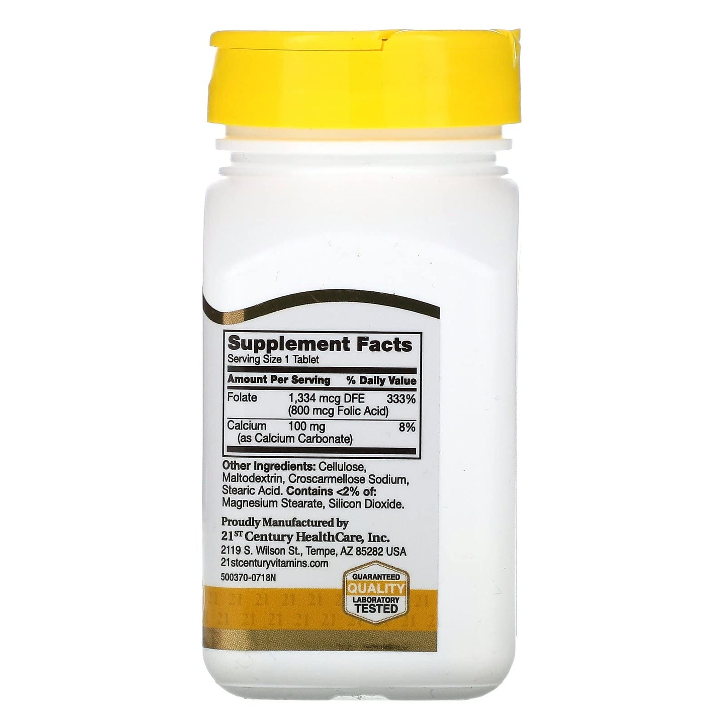 21st Century HealthCare Folic Acid 800mcg Tablet, 180 Tablets