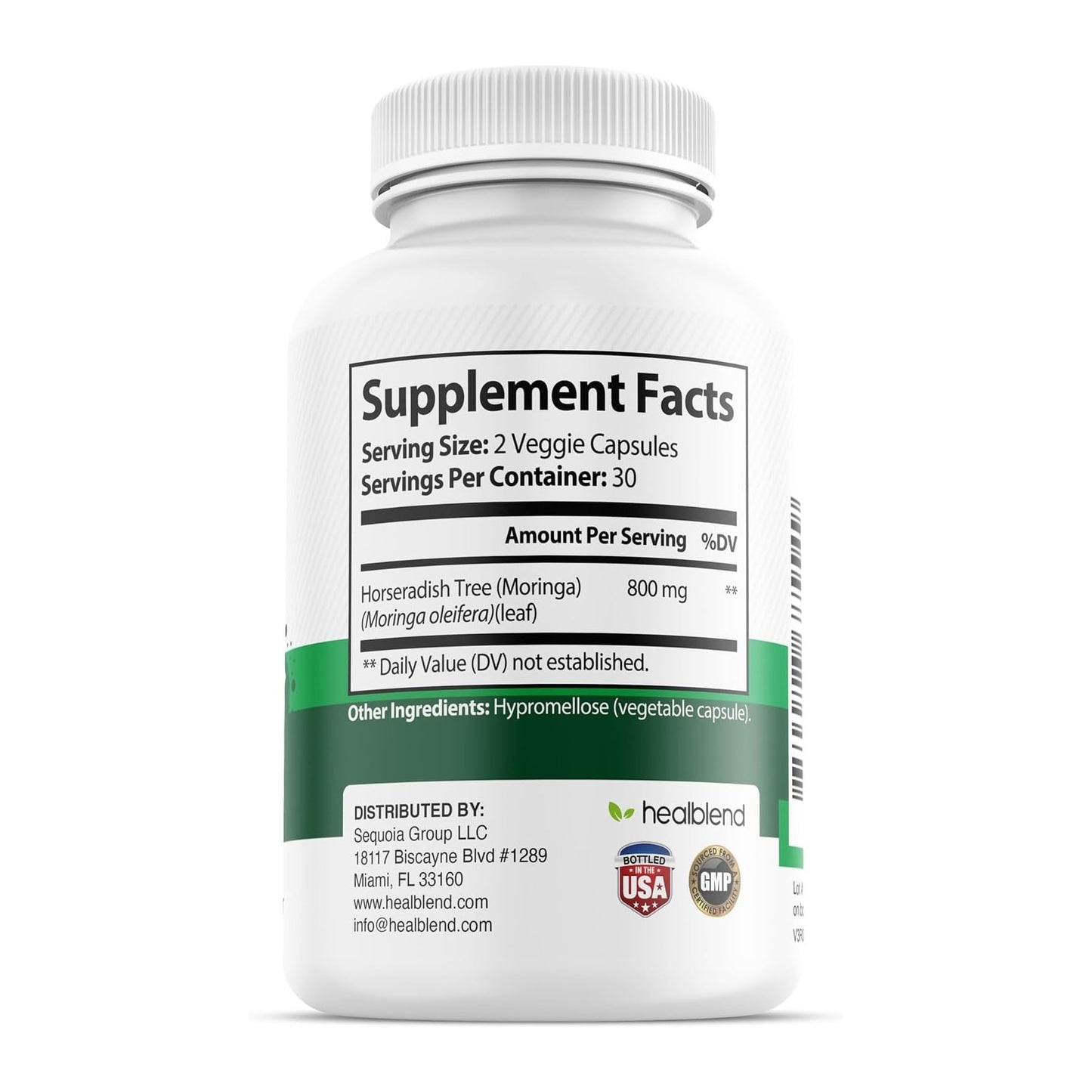 healblend Moringa Oleifera Leaf Powder Capsules, 60 Capsules