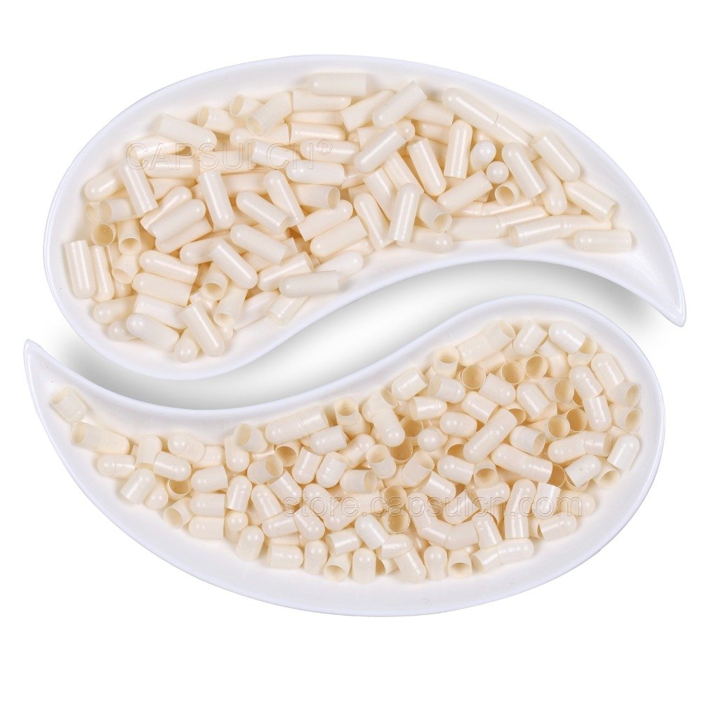 CapsulCN Empty Enteric Coated Capsules Size 0 White 1000 pcs