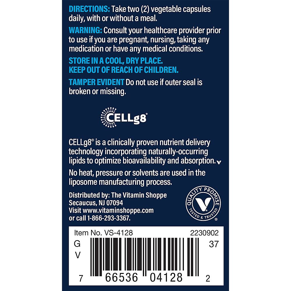 Vthrive Liposomal Vitamin C for Immune Support - Increased Bioavailability & Absorption - 1,000 MG, Vegetarian Capsules, 60 Count