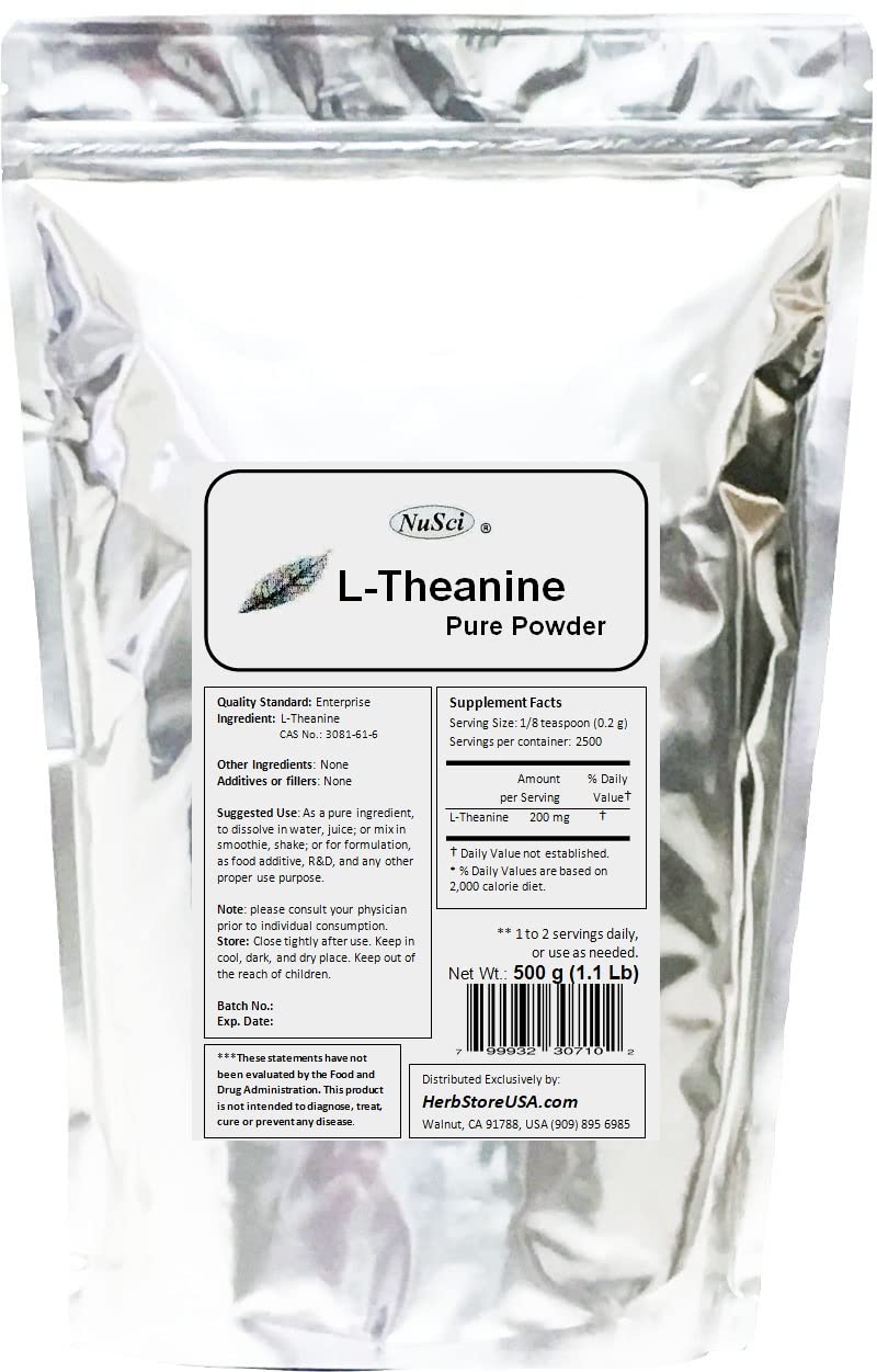 NuSci L-Theanine Pure Powder, 8.01 oz