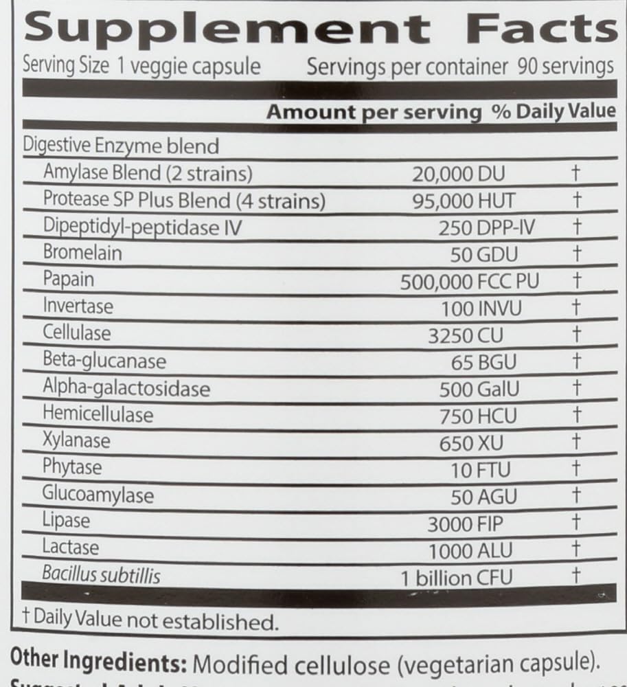 Doctor's BEST Digestive Enzymes Capsules 90 Count