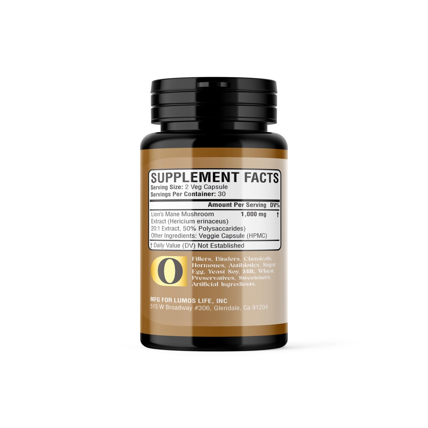 Lumos Life Lions Mane Supplement Capsules, 60 Capsules