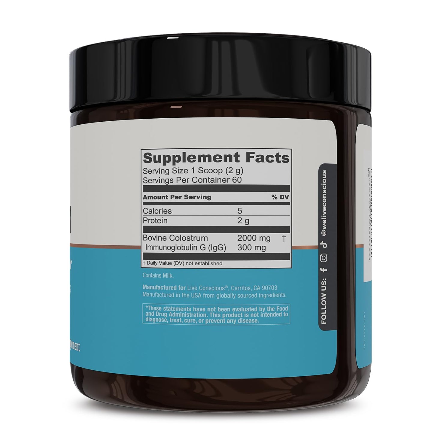 Live Conscious Colostrum Powder 4.32 oz