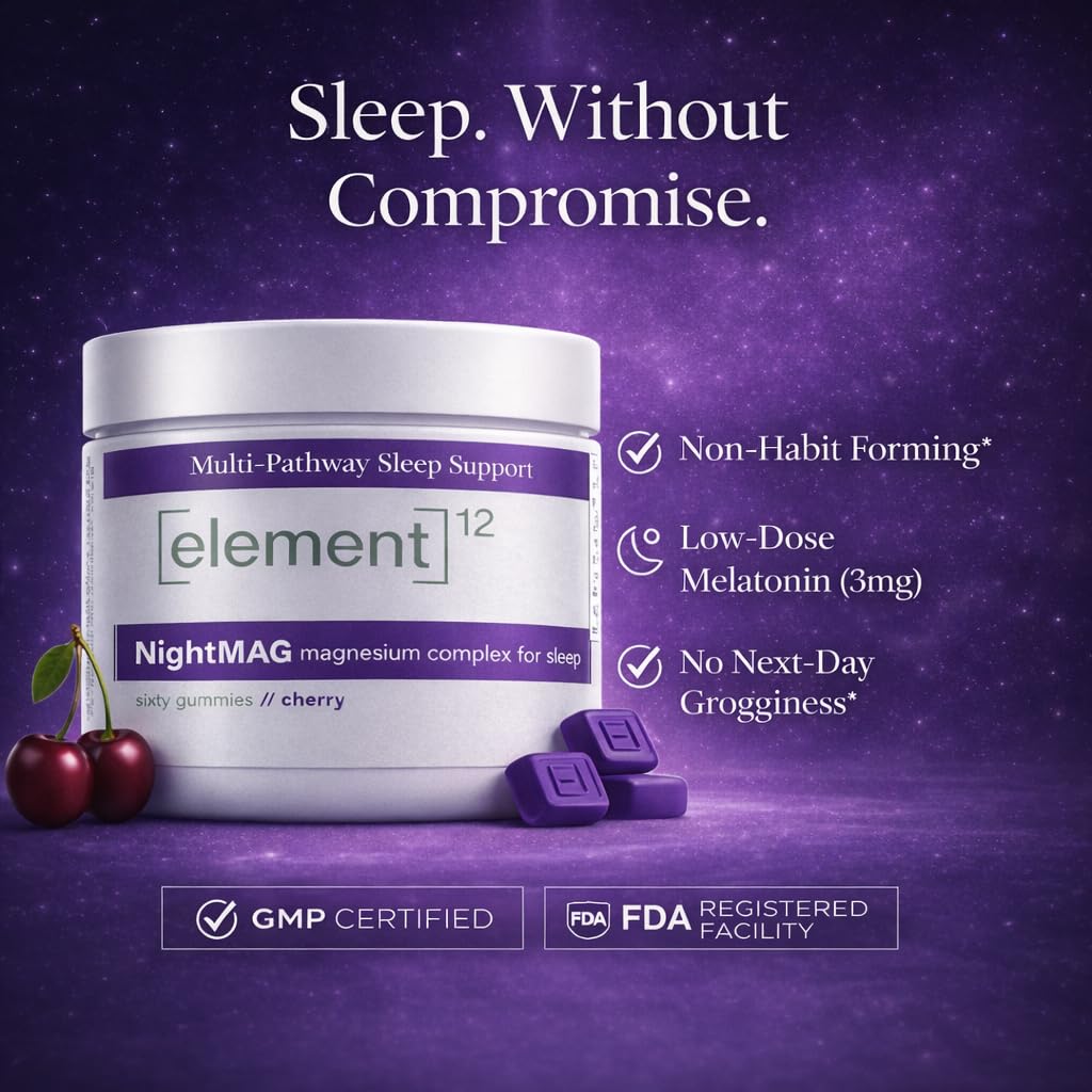 ELEMENT12 NightMAG Magnesium Glycinate Gummies 60 Count