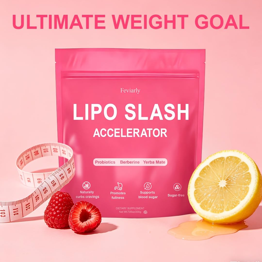 Feviarly LIPO Slash 16-in-1 Natural Weight Loss Supplement, Powder, 5.6 oz