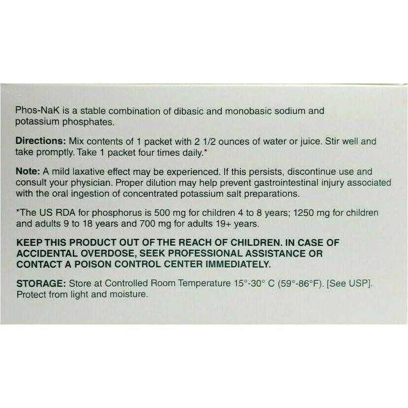 Cypress Pharmaceutical Phos-NaK Dietary Supplement Sodium/Potassium/Phosphorus Unit Dose Powder, 5 Packets