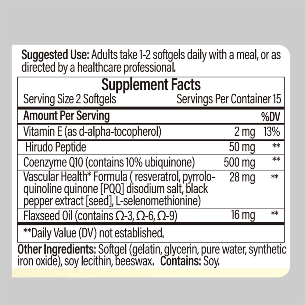 EGUOO Q10 Broad Spectrum Energy Nutrients Plus CoQ10 500mg Heart Health Softgels, 30 Count